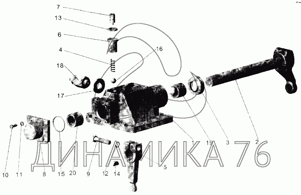 Схема механизма переключения передач маз