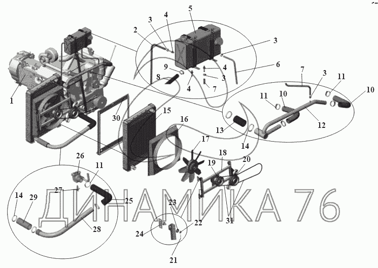 Маз схема охлаждения двигателя маз