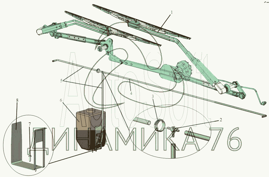 Стеклоочиститель маз схема