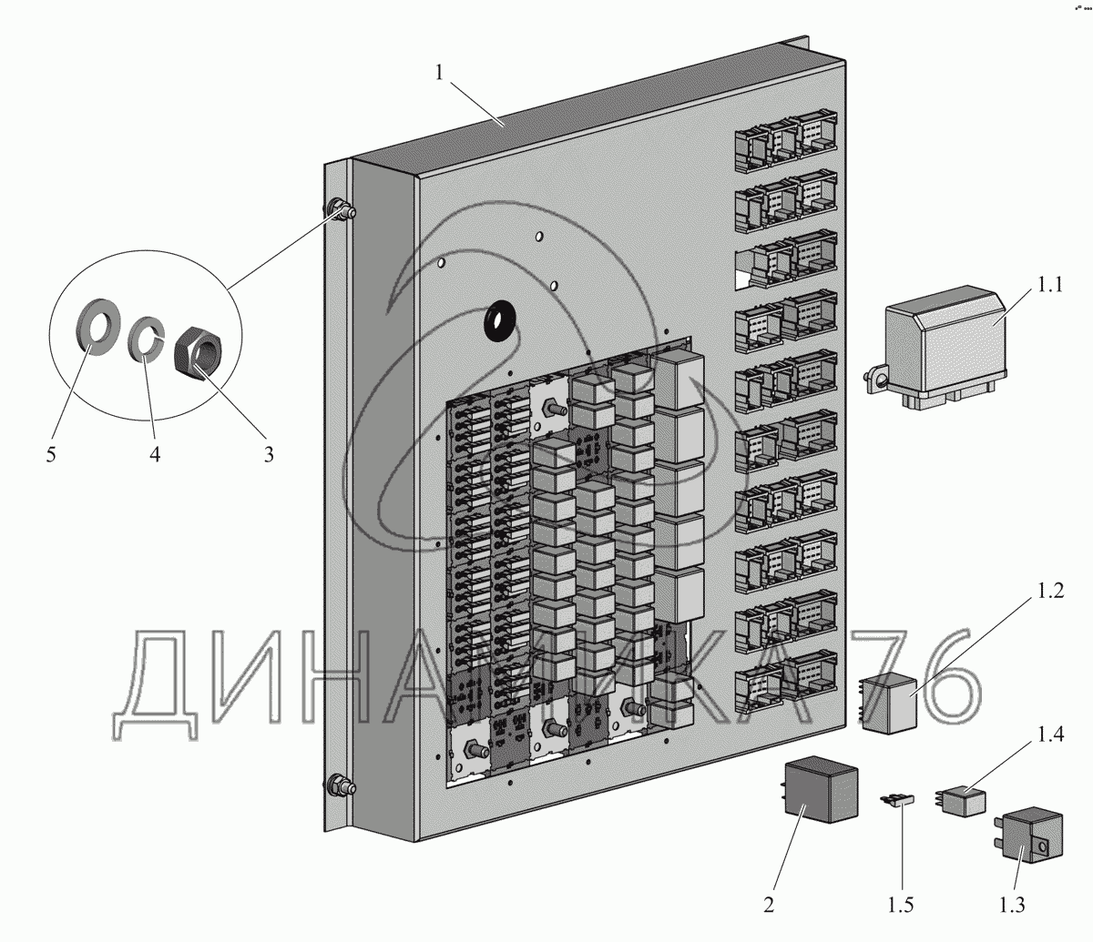 Схема электрооборудования (РСАУХЛ Реле указателей поворота и аварийной сигнализации)