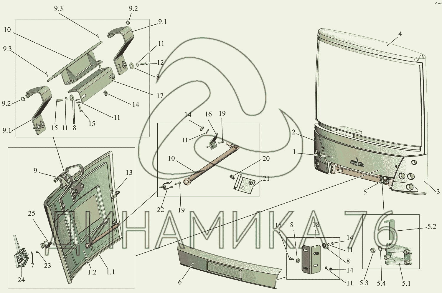 Схема установки стеклоподъемника маз