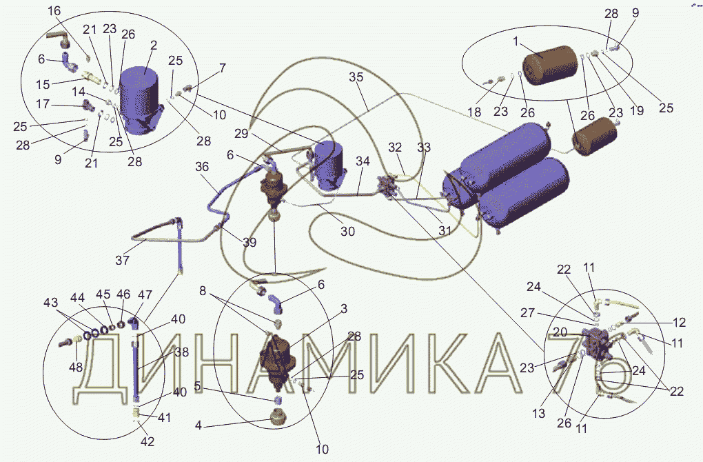 Тормозная система маз 4370 схема