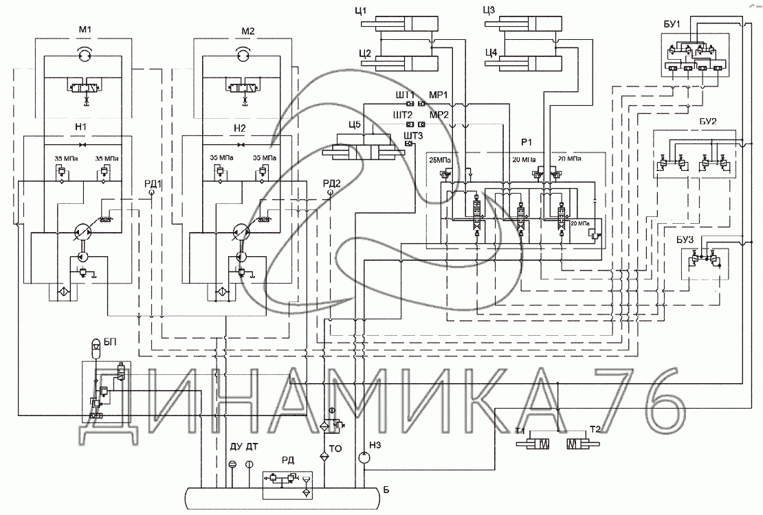 К 744 схема гидравлическая