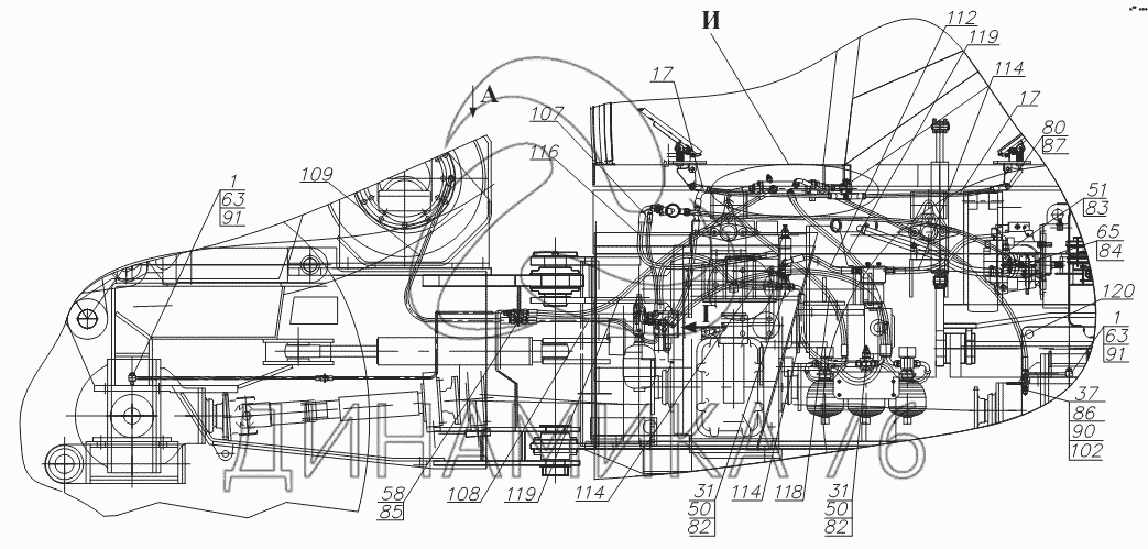 Дэ 90 2шм схема