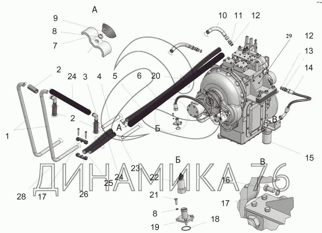 Амкодор коробка схема