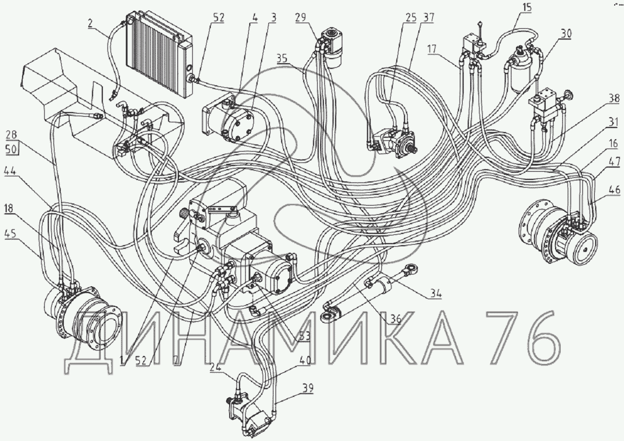 Схема гидравлики амкодор 352