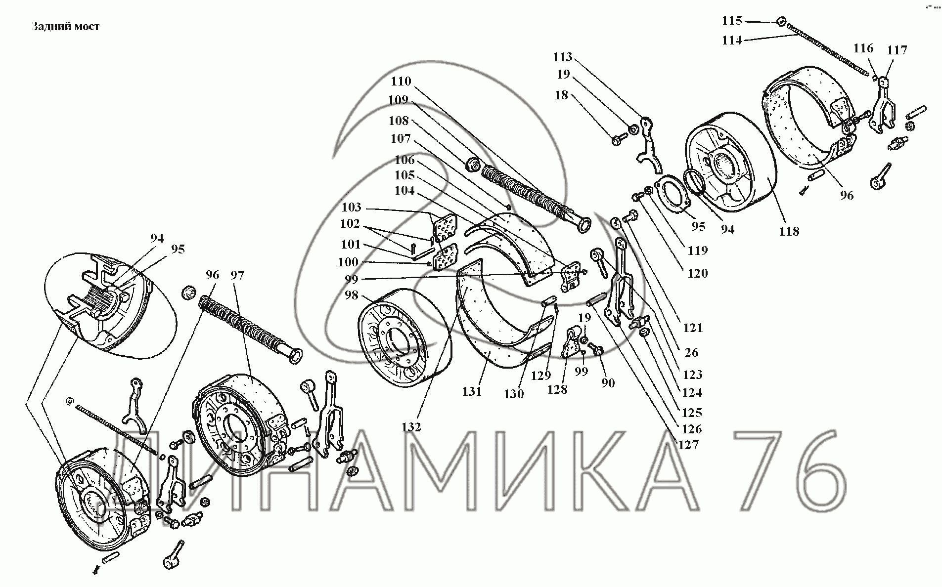 Схема заднего моста т 40