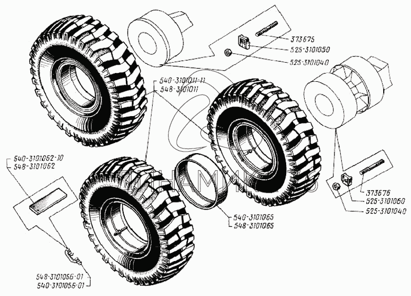 Схемы Ступицы задних колес МТЗ 1025.5