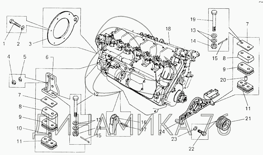 Двигатель ямз 240 схема