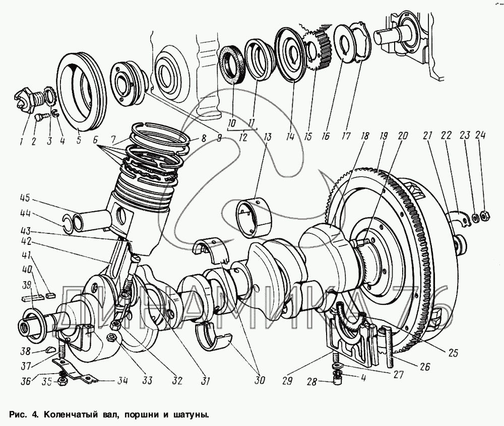 Чертеж двигателя газ 3307