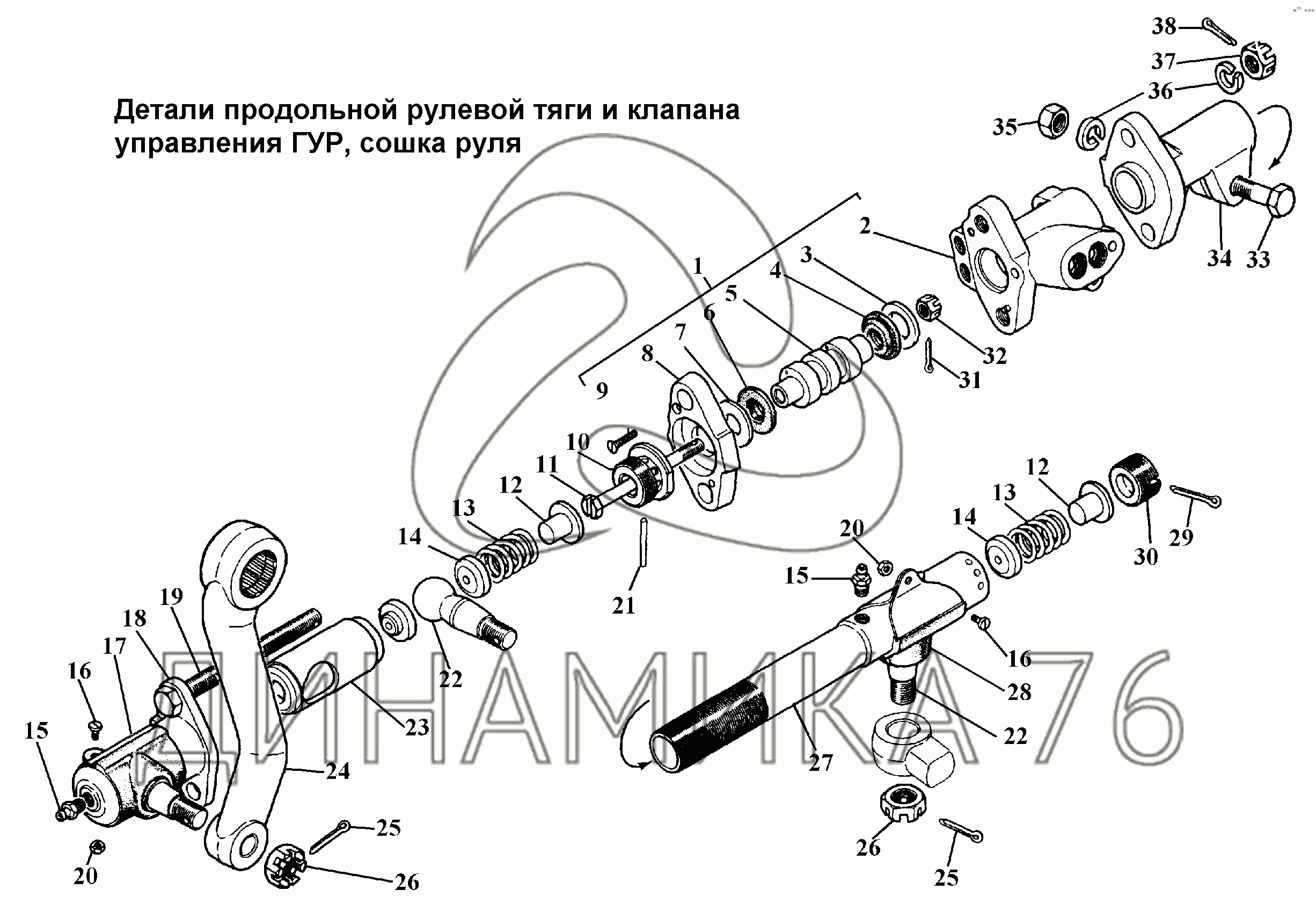 Продольная рулевая тяга газ 3309 схема