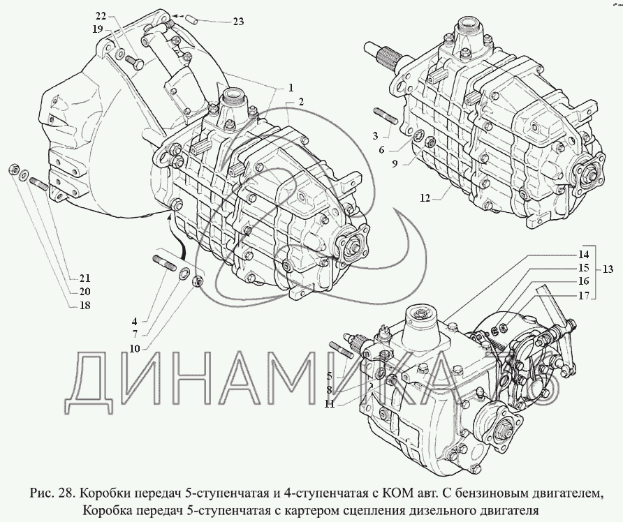 Схема кпп газон