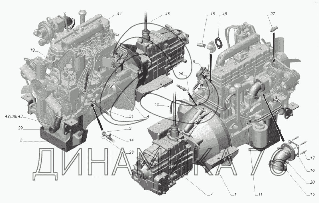 33081-1000250-50. Двигатель полностью укомплектованный на ГАЗ-33081