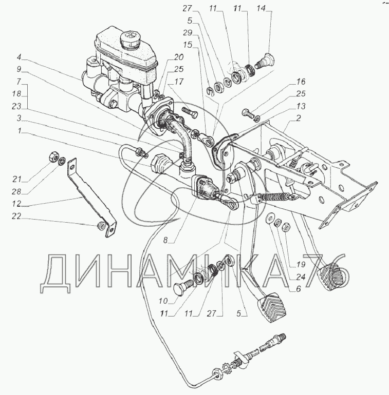 Сцепление газ 3309 схема