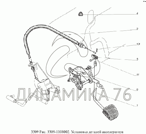 Сцепление газ 3309 схема