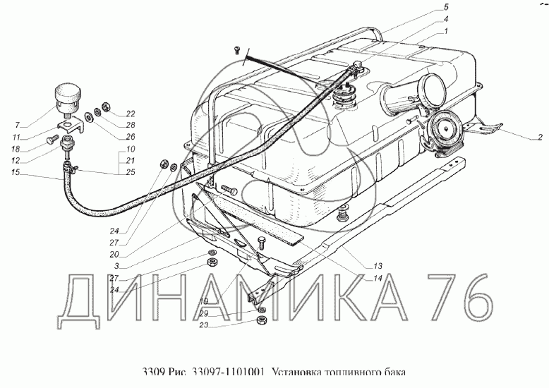 Схема топливной системы газ 3309