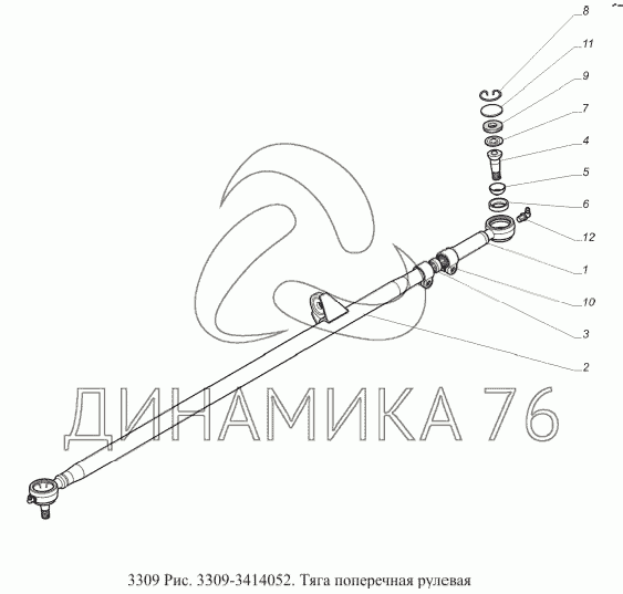 Рулевая тяга продольная 3309 схема