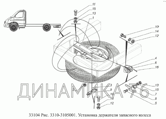 Задний суппорт валдай схема