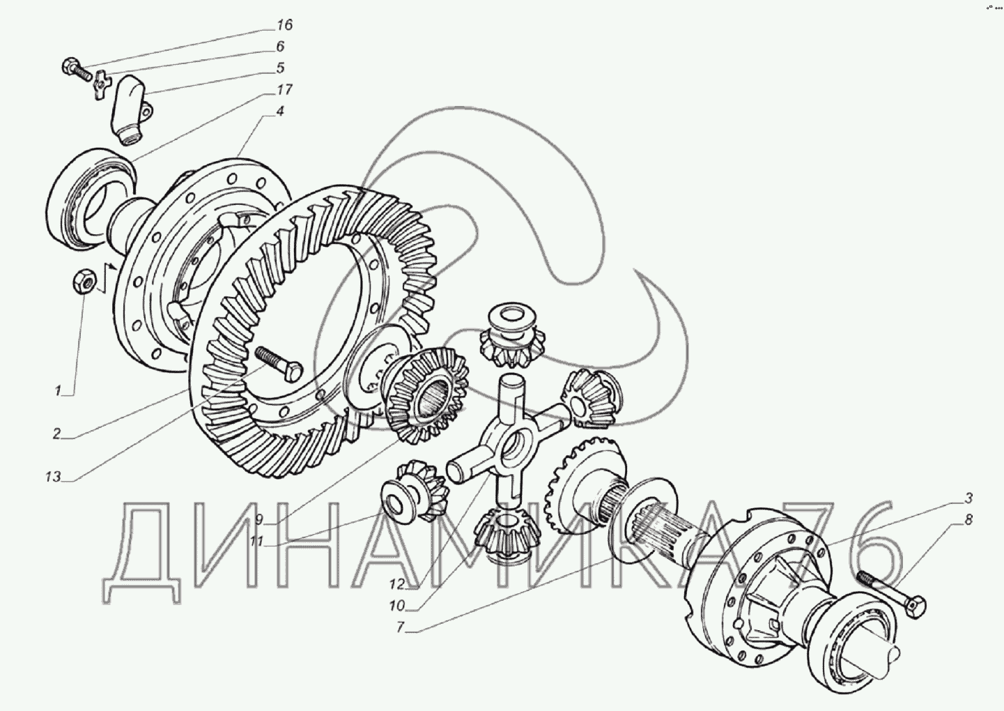 Редуктор заднего моста газ 53 чертеж