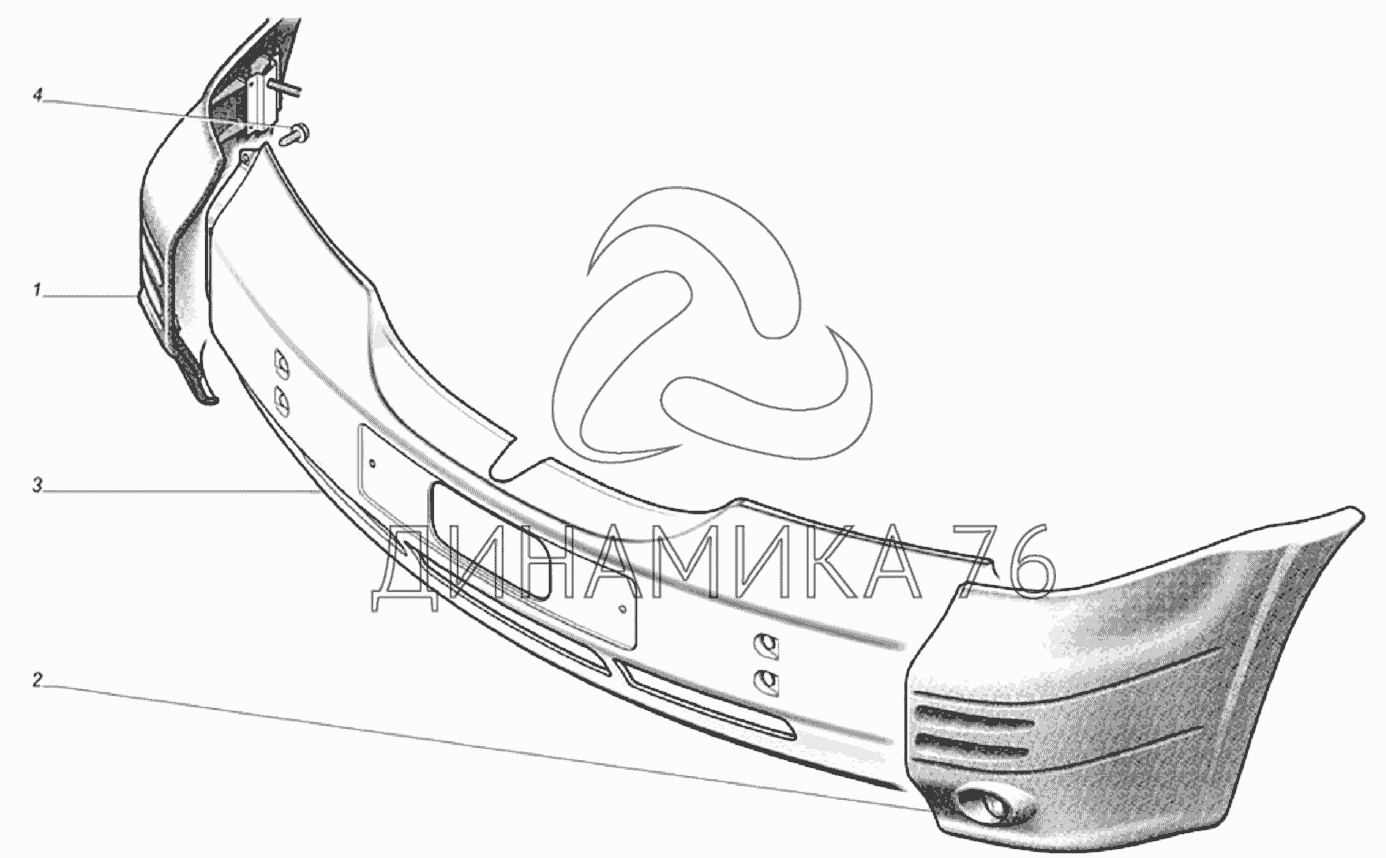 Панель переднего буфера ГАЗ-33104 