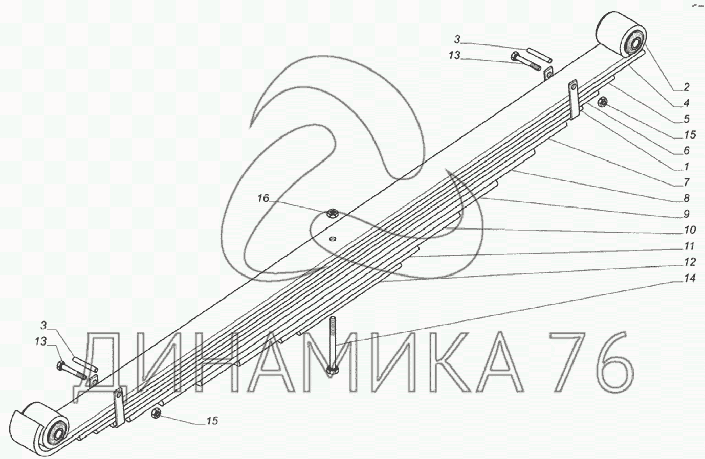 Рессора задняя валдай схема