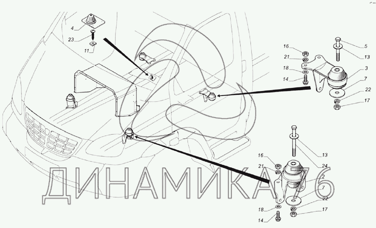 Установка деталей кабины 33104-5000001 на ГАЗ-33106 Евро 3 - Схема, каталог  деталей, стоимость, запчасти (110f4)