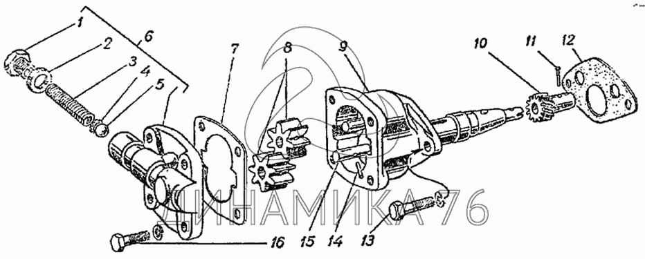 Масляный насос газ 53 схема