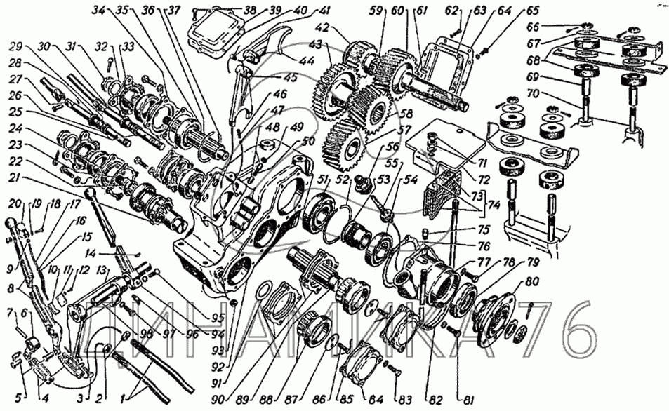 Раздаточная коробка газ 53 схема