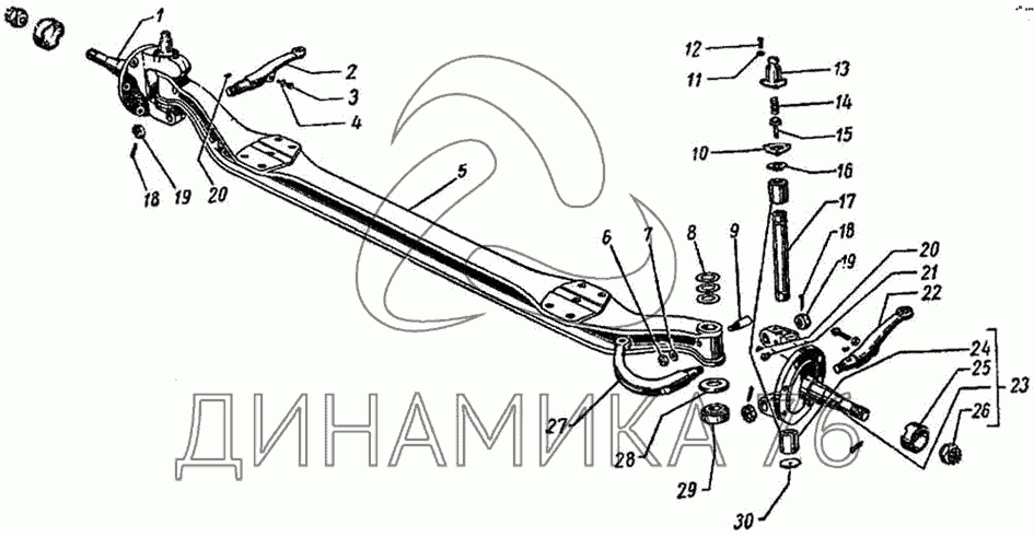 Схема шкворня маз 4370