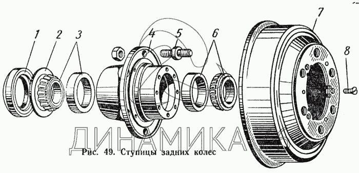 Задняя ступица валдай схема