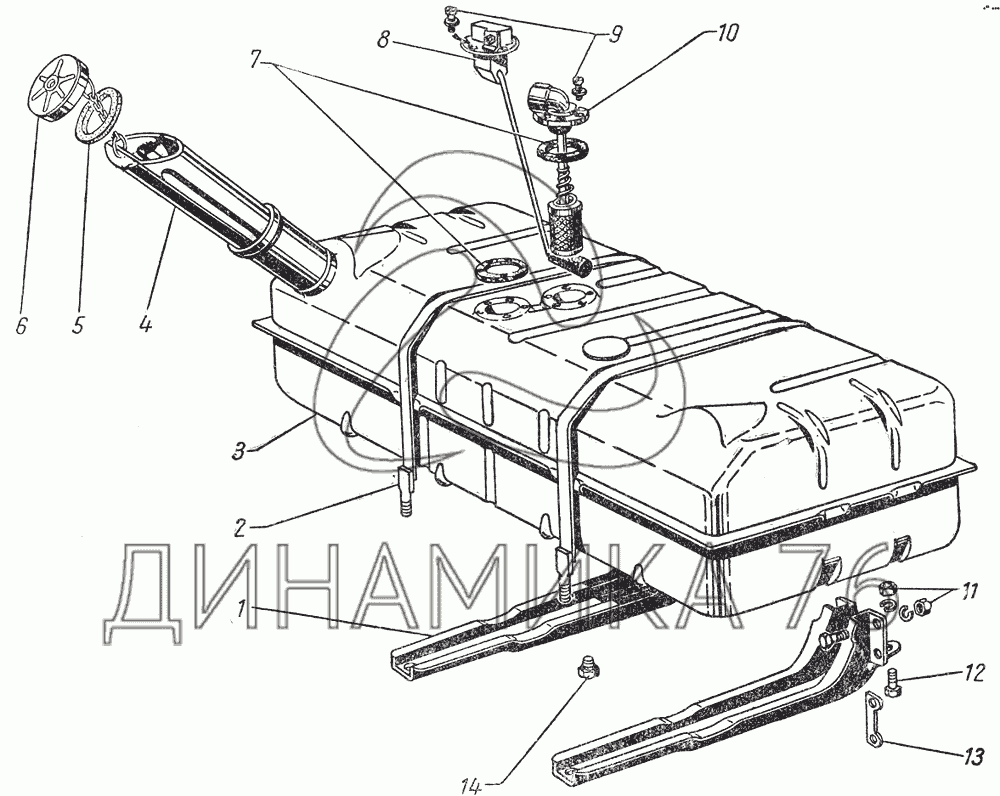 Дополнительный бензиновый бак для ГАЗ-63 и 63А на ГАЗ-51 (63, 93)