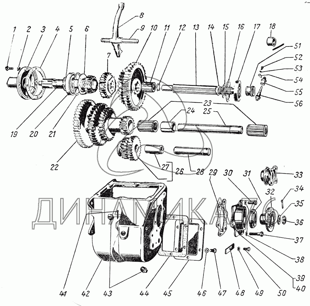Коробка передач газон схема