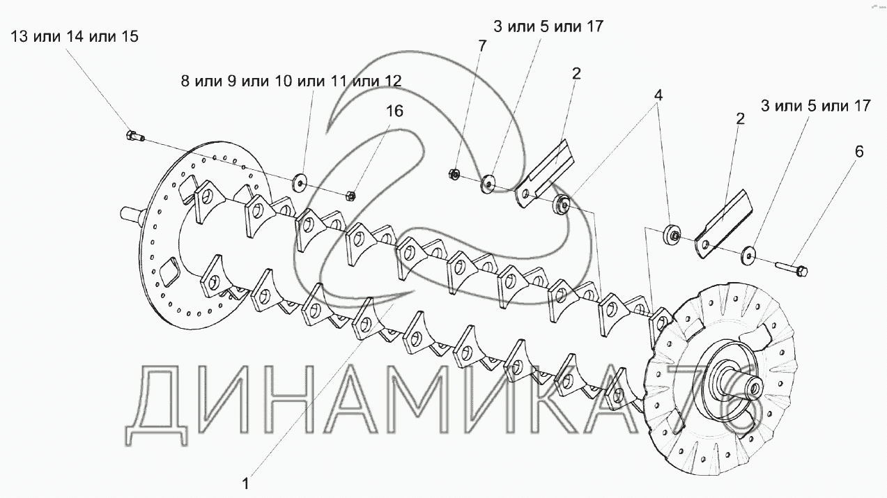 Нож кзк 12 0290416 ротора измельчителя старого образца