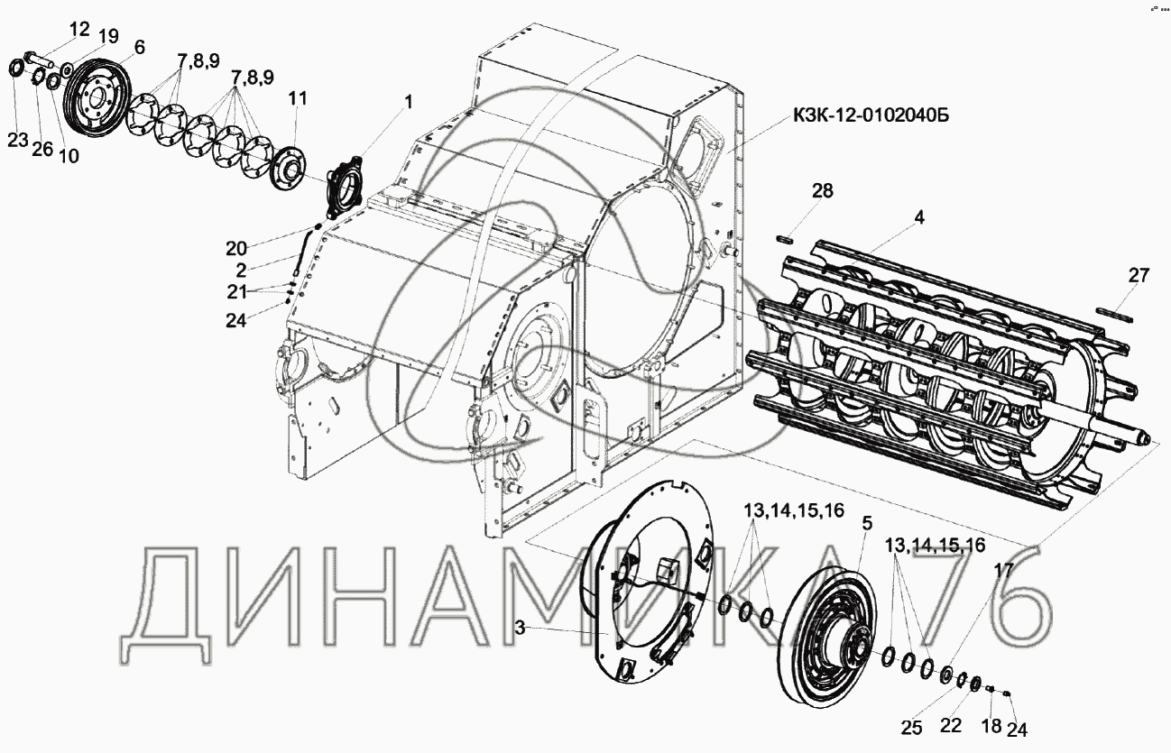 Как снять барабан на полесье Аппарат молотильный КЗК-12А-1-0102000 (установка барабана молотильного) на КЗС-1