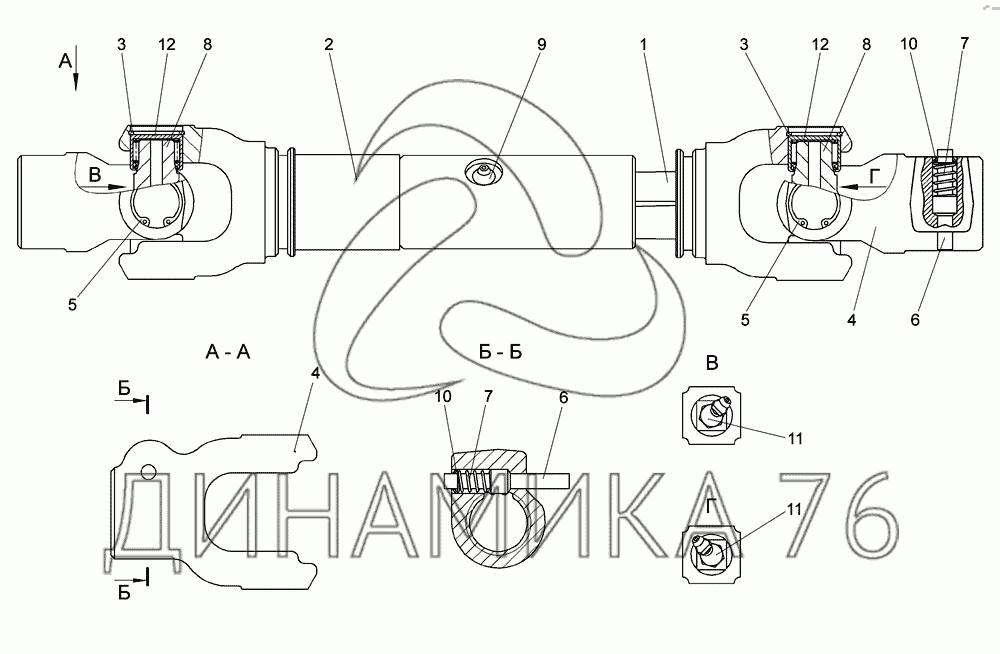 Как должны располагаться вилки шарниров карданной телескопической передачи