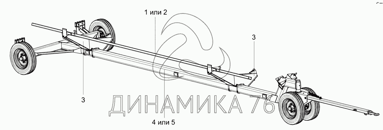 Тележка транспортная двухосная Uni Cart 4000/2500 Техномаркет