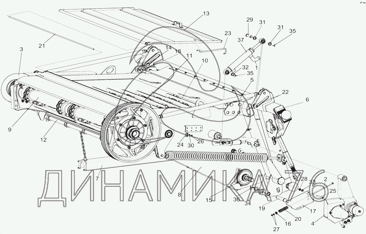 Наклонная камера комбайна акрос