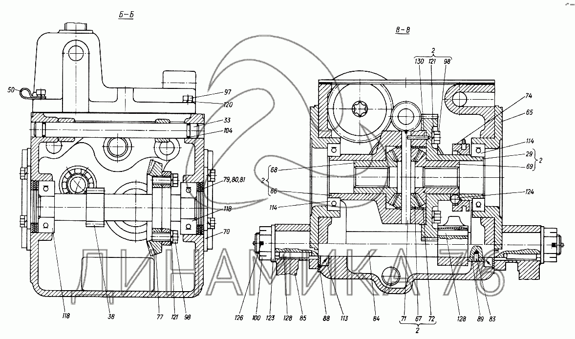 Схема коробки передач т 150