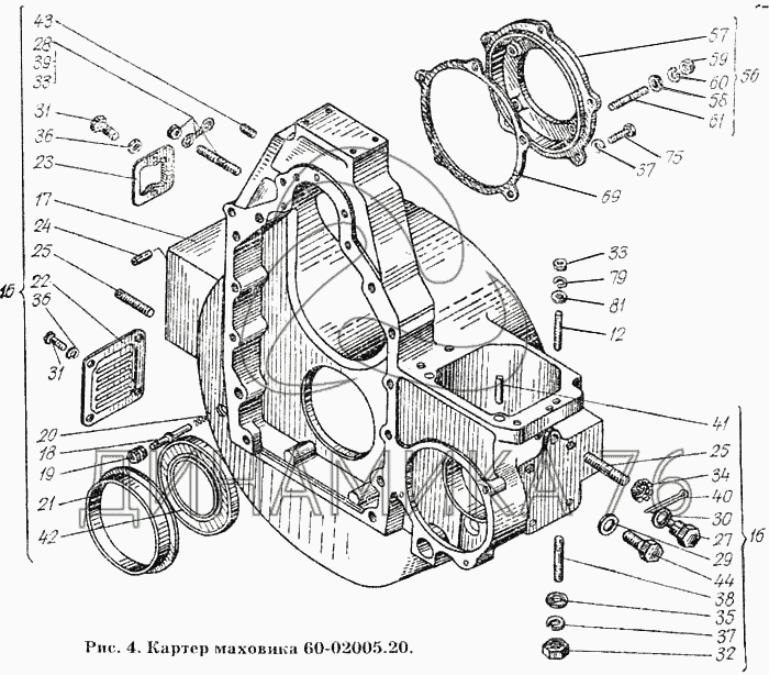 Чертеж картер маховика