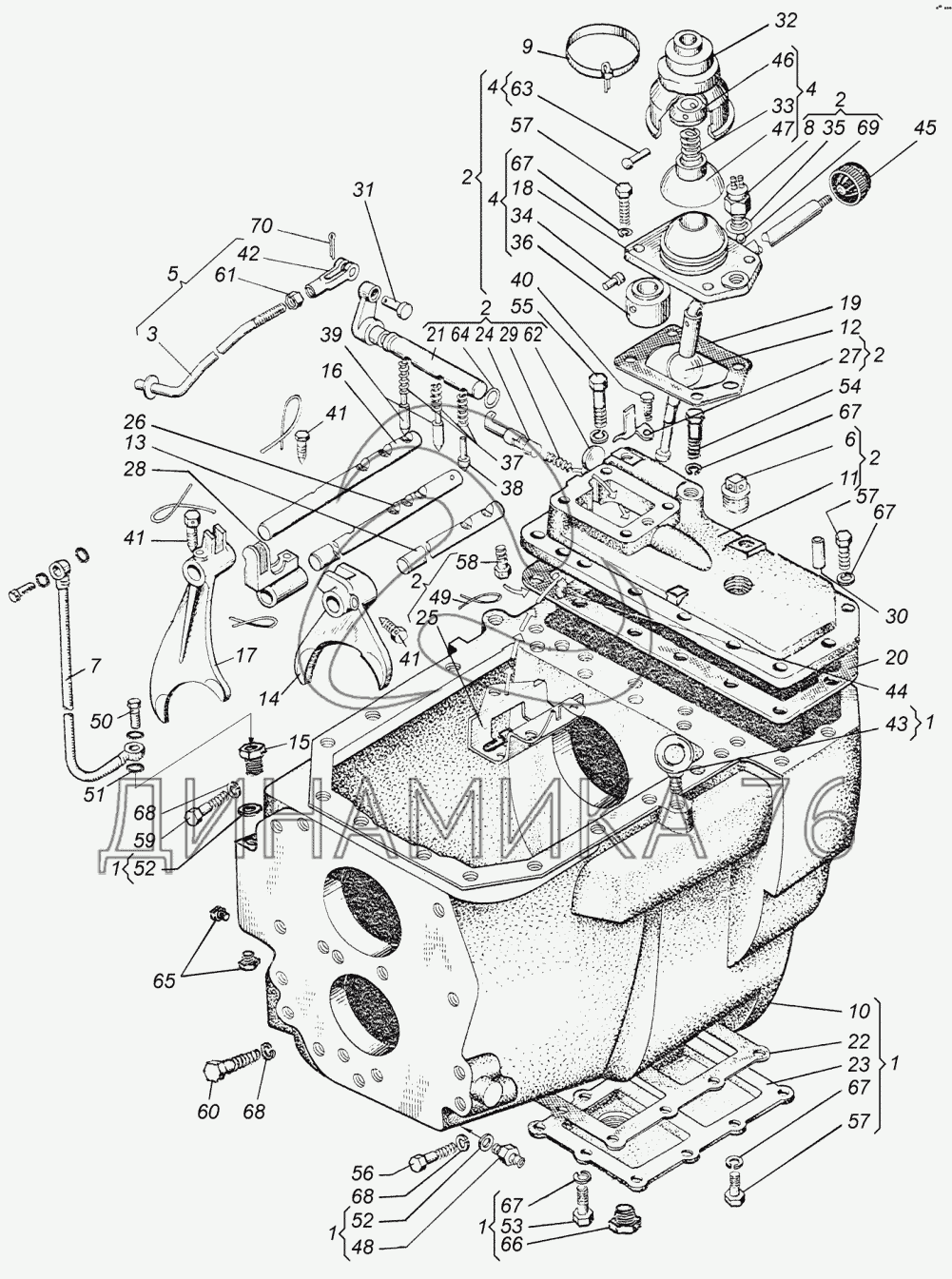 Коробка передач на т150 схема