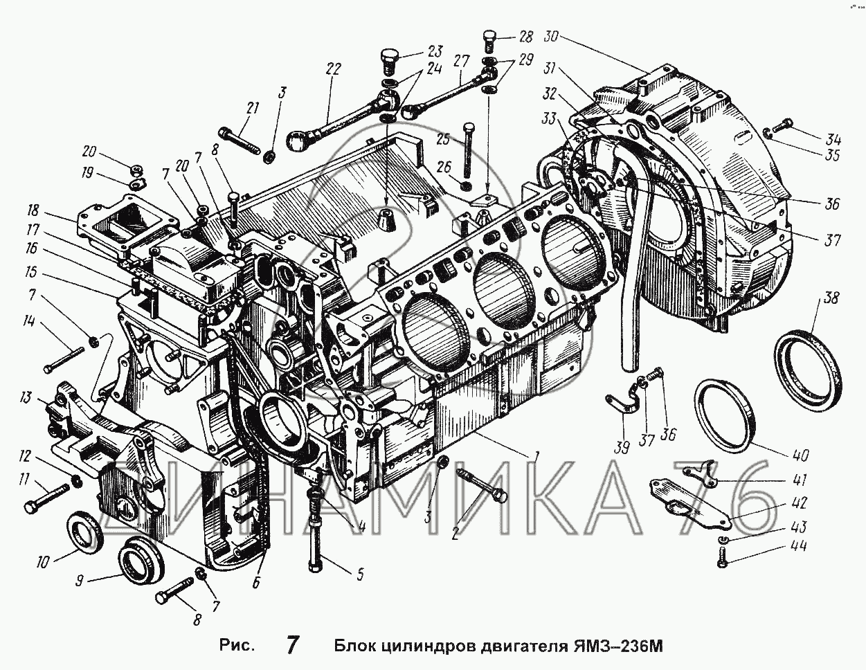 Двигатель ямз 236 схема расположения