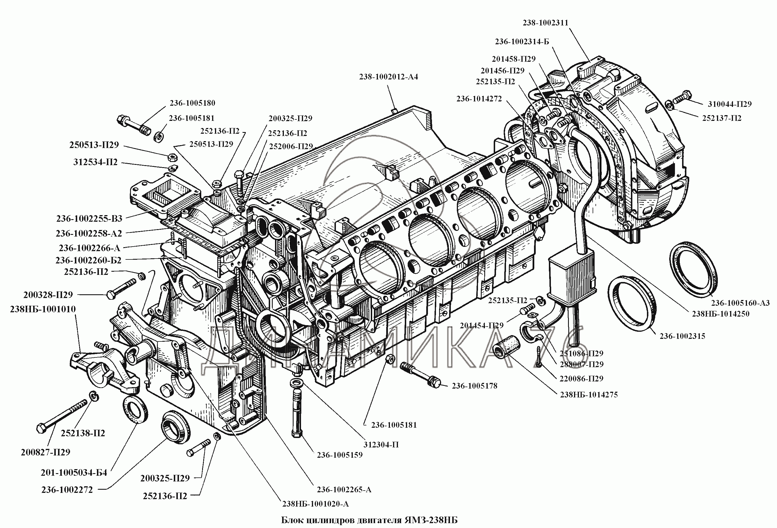 Блок цилиндров двигателя ЯМЗ 238