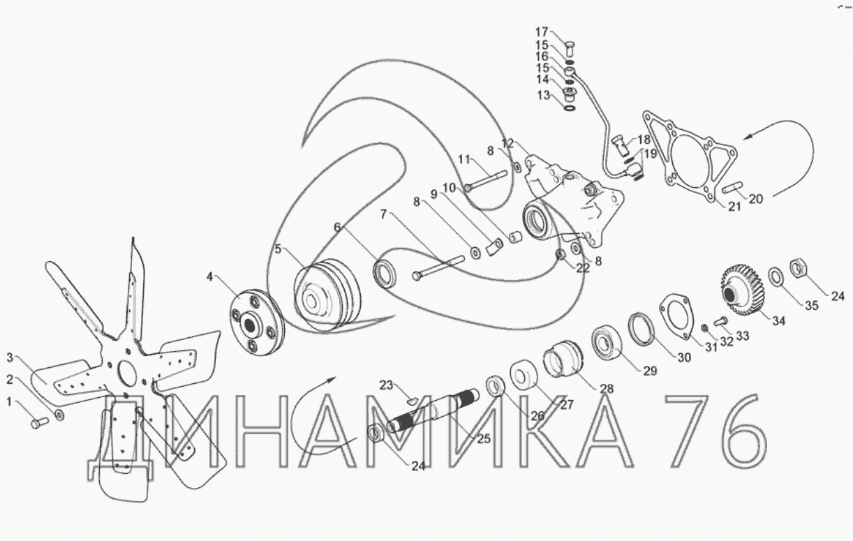 Ямз 236 схема привод вентилятора