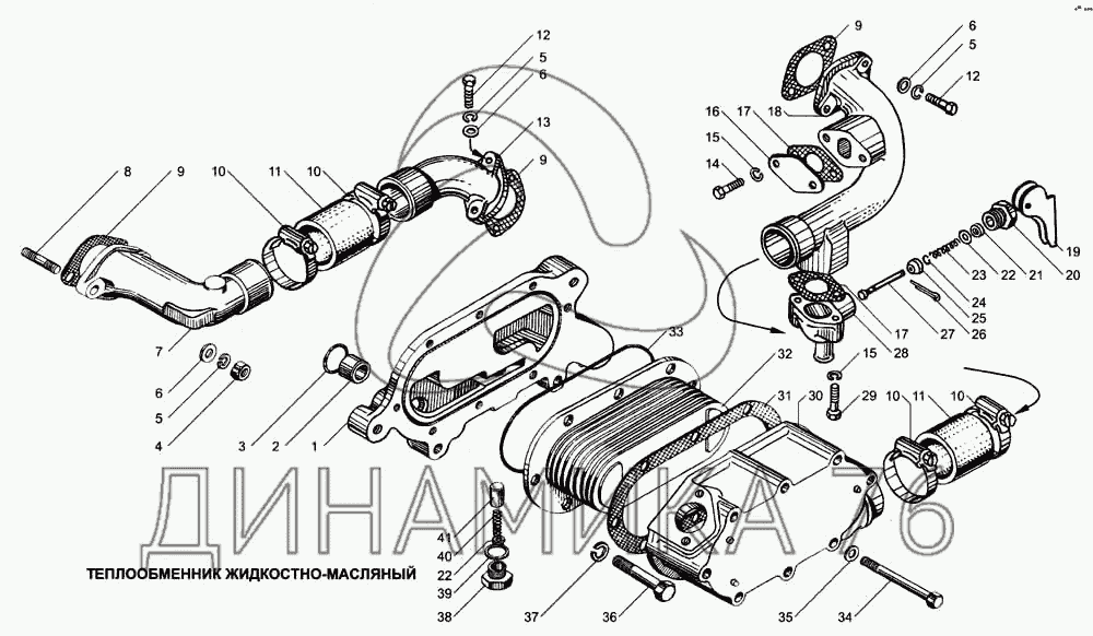 Система охлаждения ямз 7511 с теплообменником схема