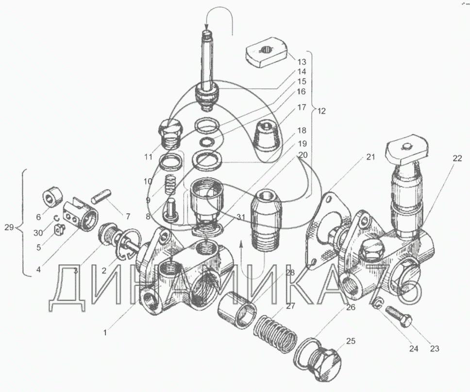 Помпа ямз 238 схема