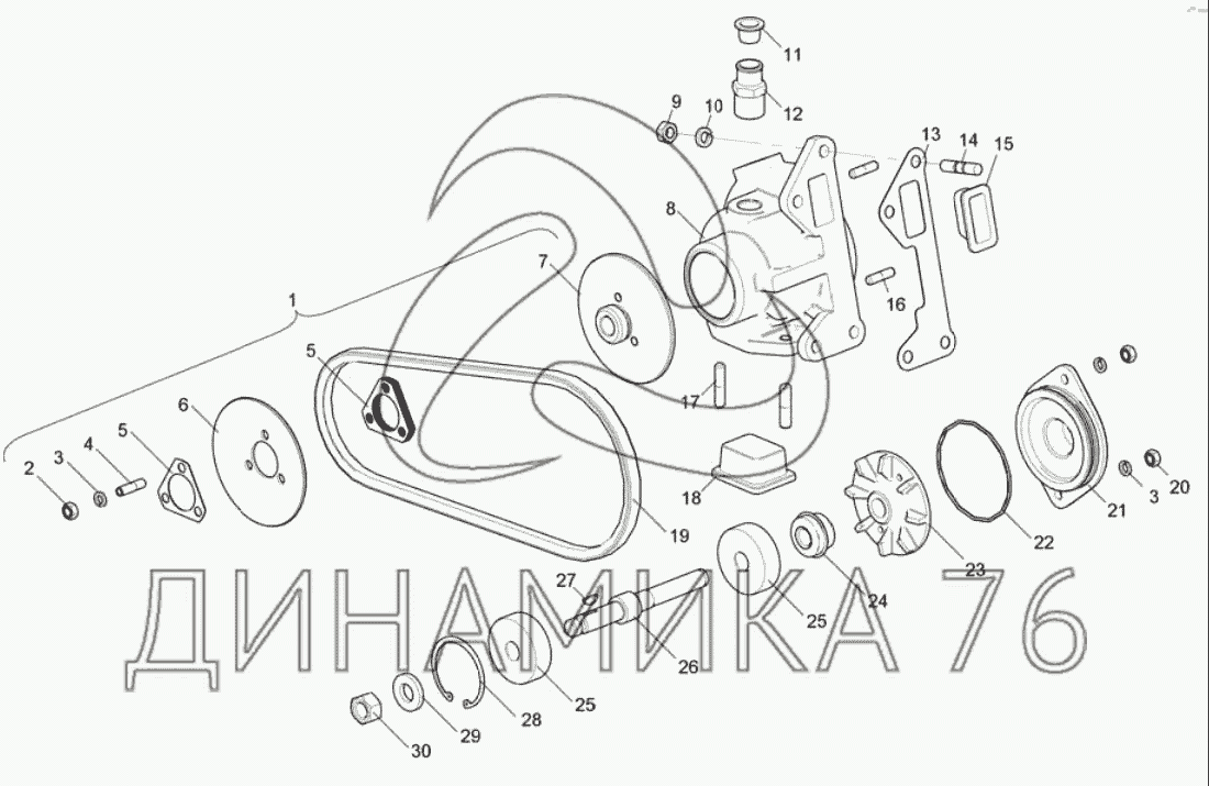 Помпа ямз 238 схема