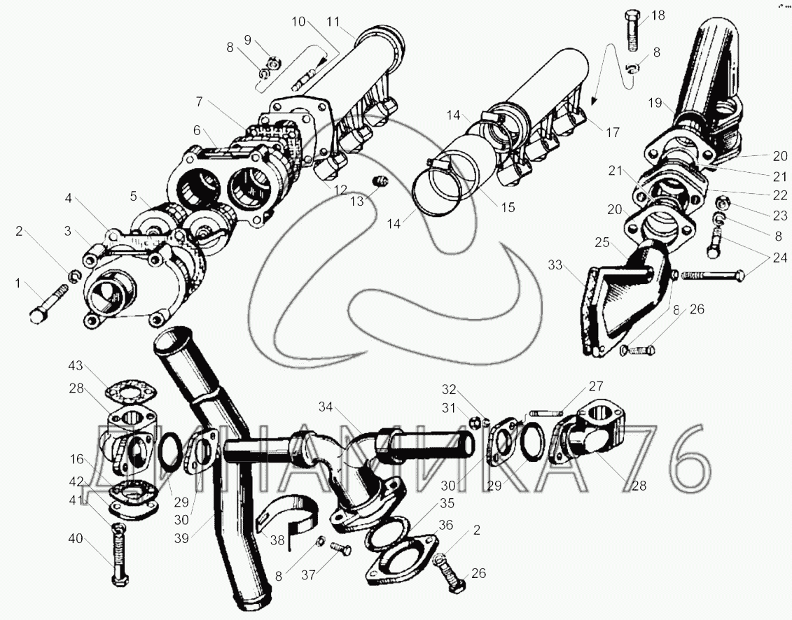 Система охлаждения двигателя ямз 536 схема
