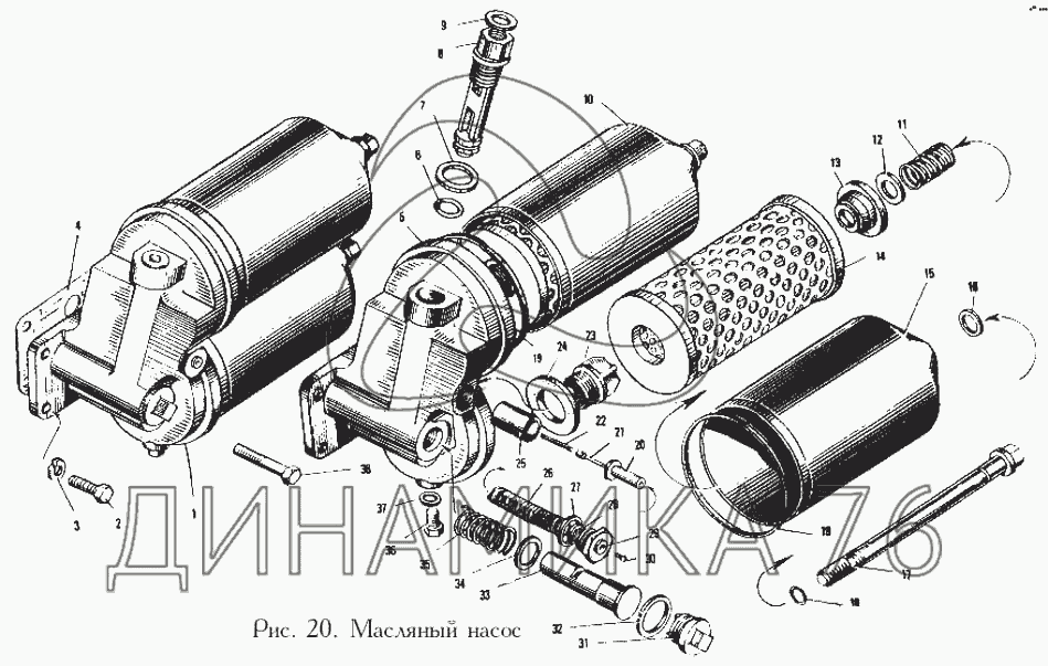 Система смазки ямз 240нм2 схема