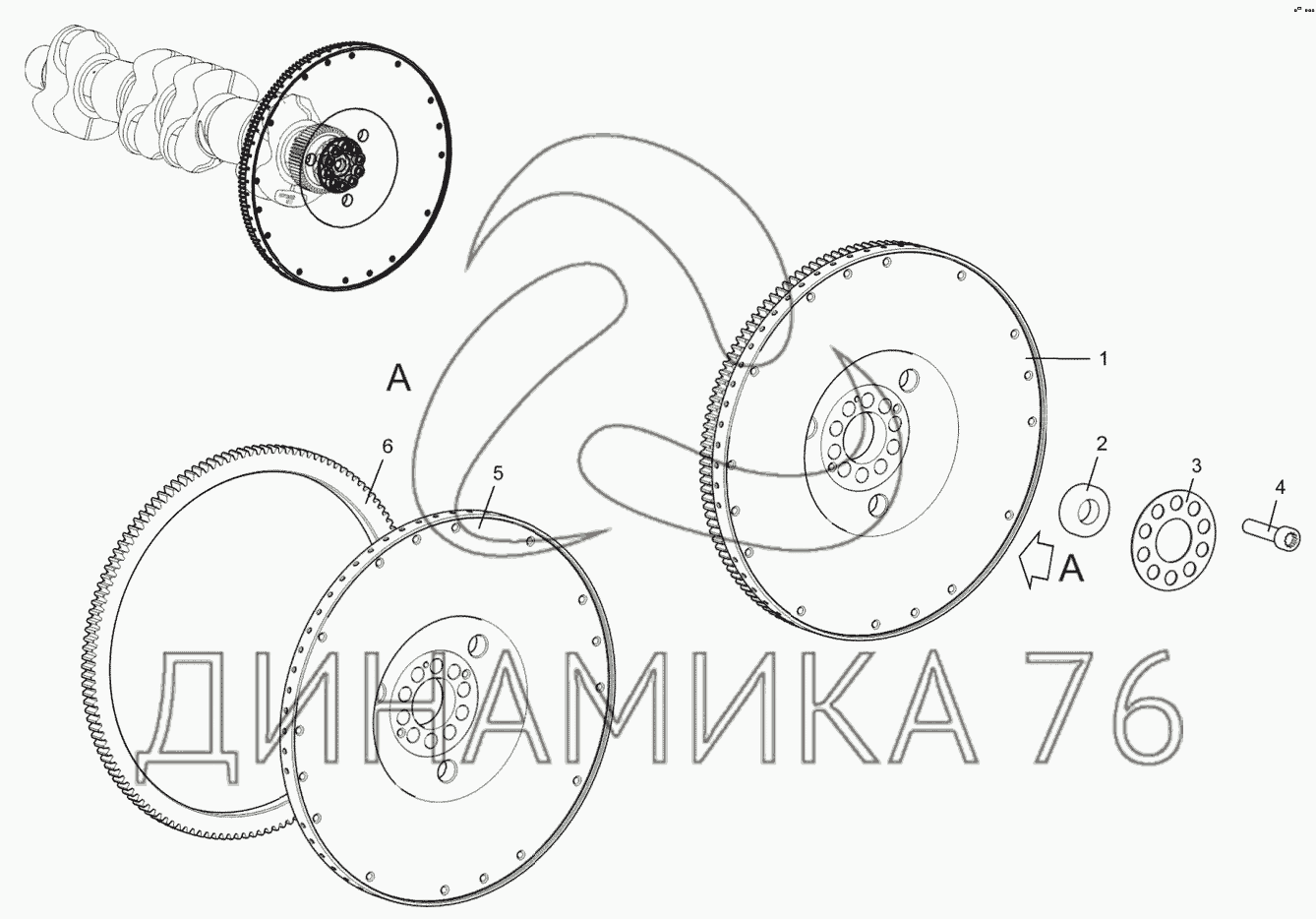 Маховик (для двигателей ЯМЗ-5362-01, ЯМЗ-5362-02, ЯМЗ-536-41, ЯМЗ-536 