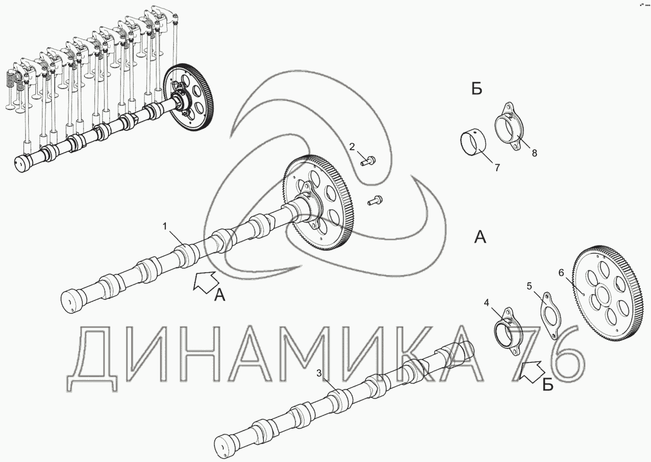 Вал распределительный 536-30-100600-010 на ЯМЗ-536